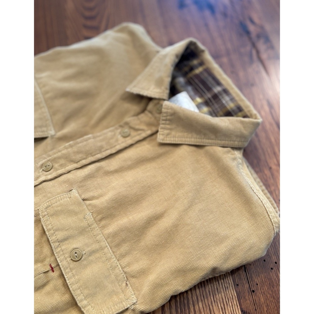 Nuco Men's L Tan Long Sleeve Corduroy Shirt Outdoors Western